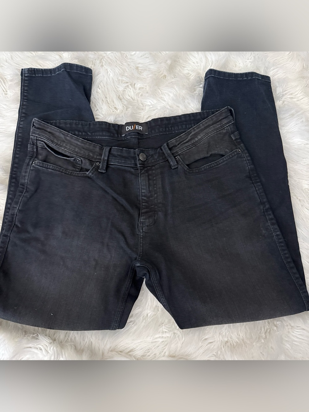 DU/ER Men's Straight Jeans — Black Straight Fit